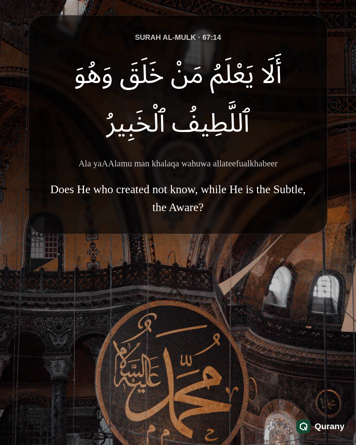 Surah Al Mulk Aesthetic Wallpaper with Quran ayah 67:14