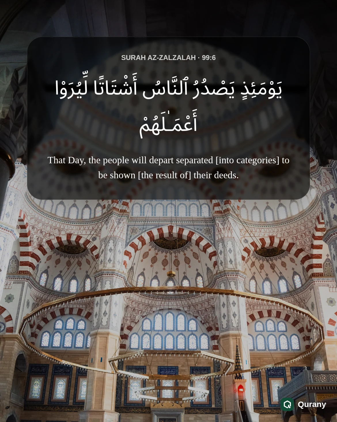 Surah Az Zalzalah Image with Quran ayah 99:6
