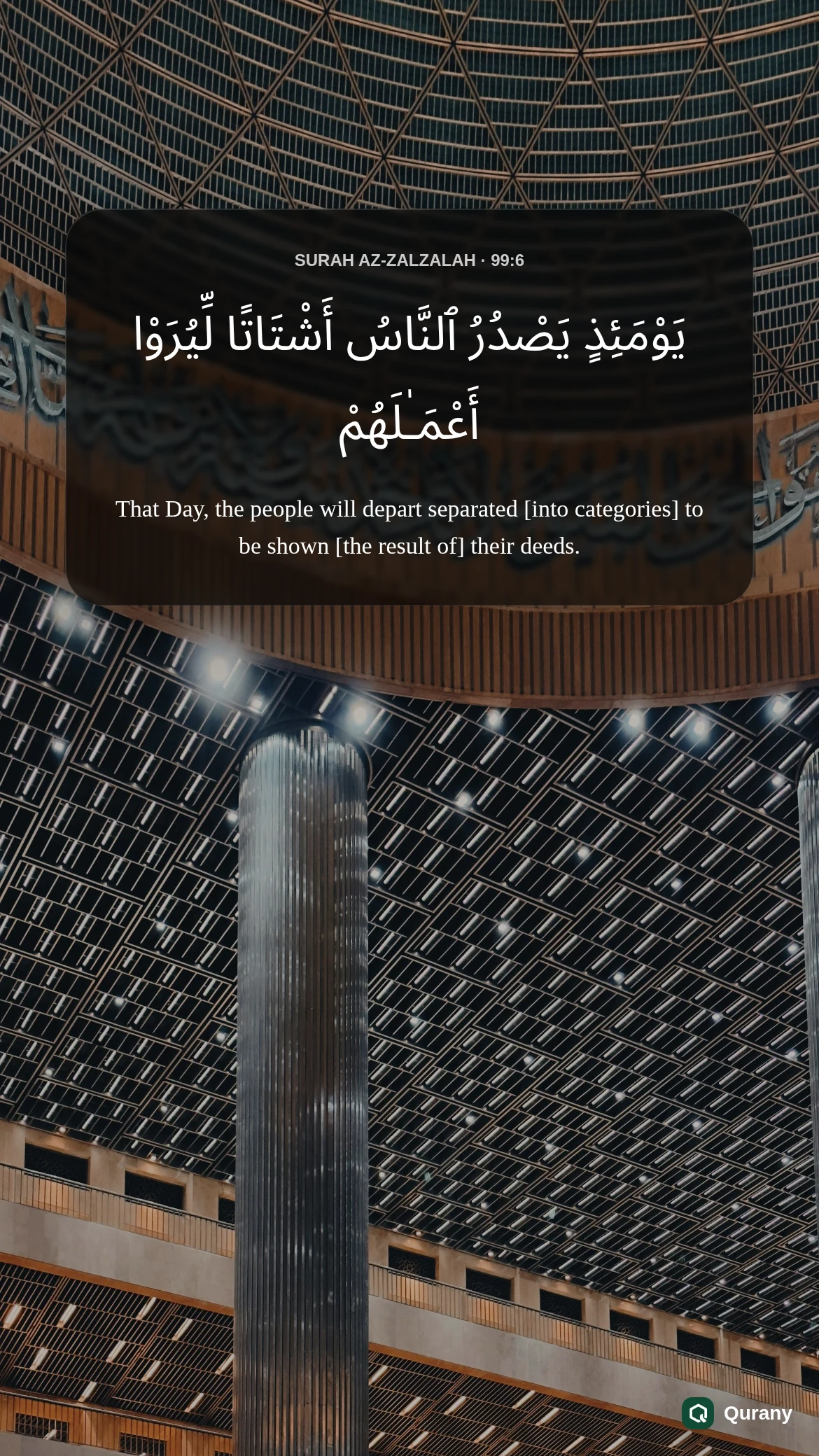 Surah Az Zalzalah Image with Quran ayah 99:6
