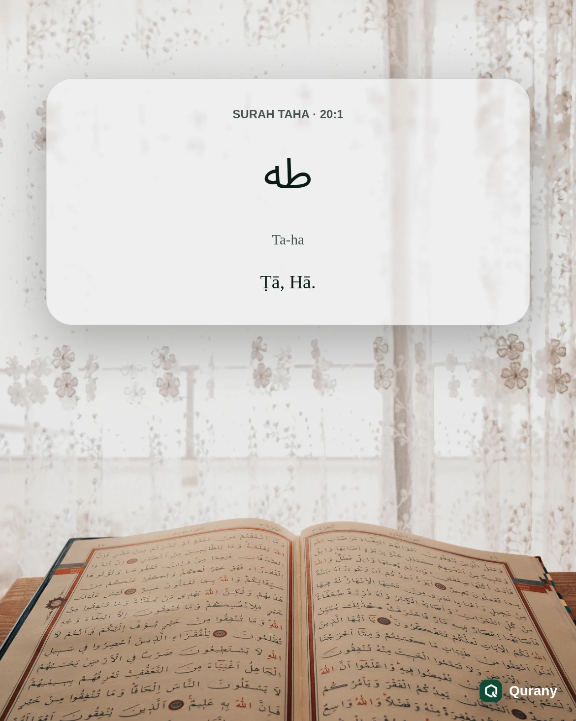 Surah Taha Black Background Wallpaper with Quran ayah 20:1